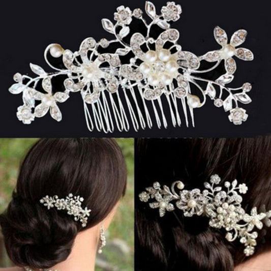 Pearl Rhinestone Hair Comb Bridal Accessory