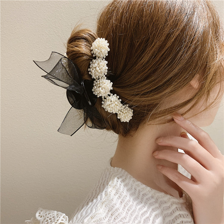 Back Head Grabbing Clip With Pearls HAIRPINS SHOP