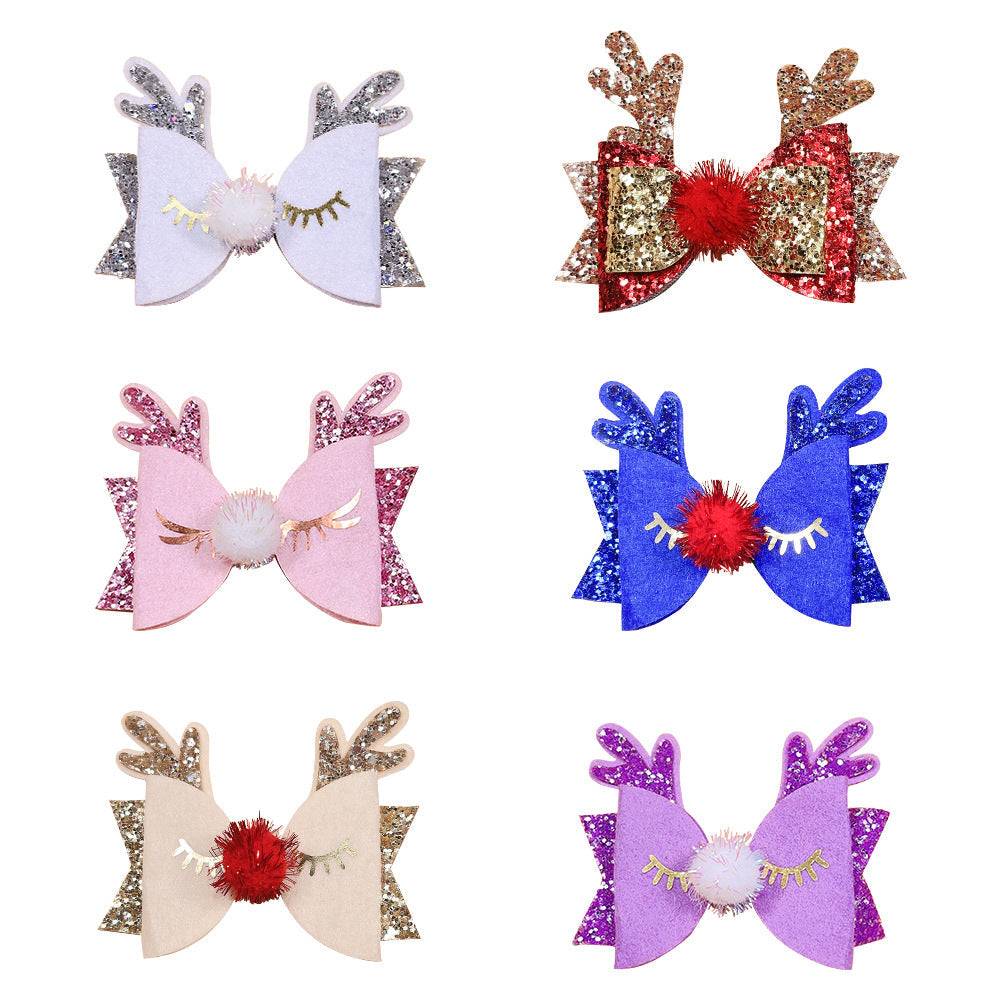 Christmas Antlers Bow Decorative Hair Clip HAIRPINS SHOP