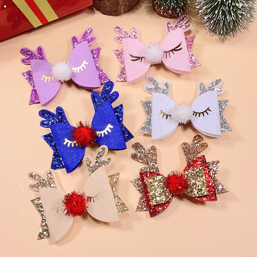 Christmas Antlers Bow Decorative Hair Clip HAIRPINS SHOP