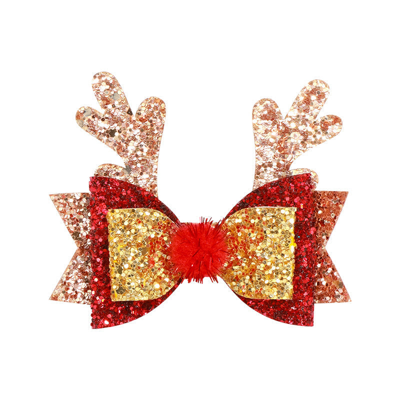 Christmas Antlers Bow Decorative Hair Clip HAIRPINS SHOP