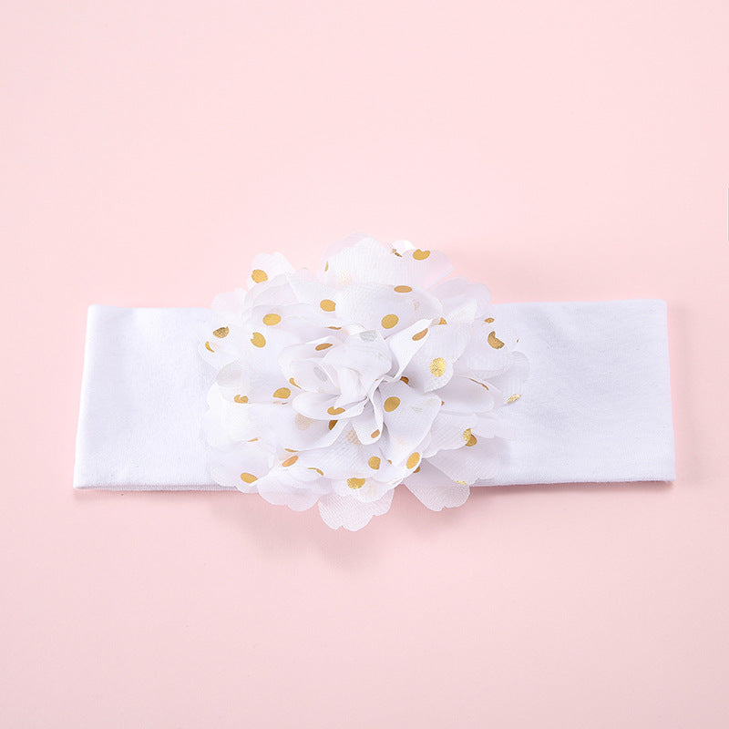 Cotton Elastic Baby Hair With Bow Flowers HAIRPINS SHOP