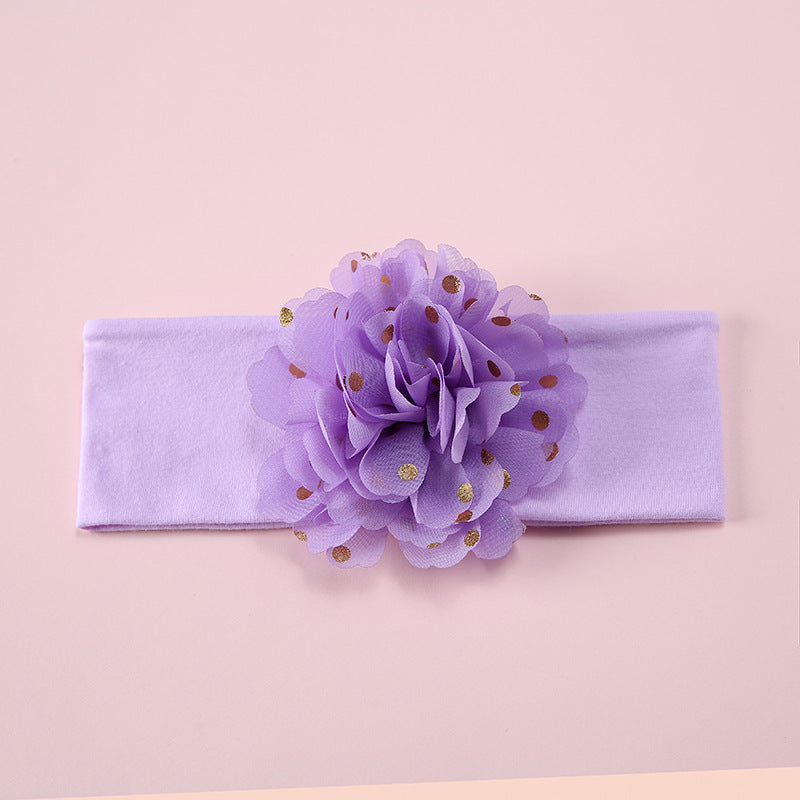 Cotton Elastic Baby Hair With Bow Flowers HAIRPINS SHOP