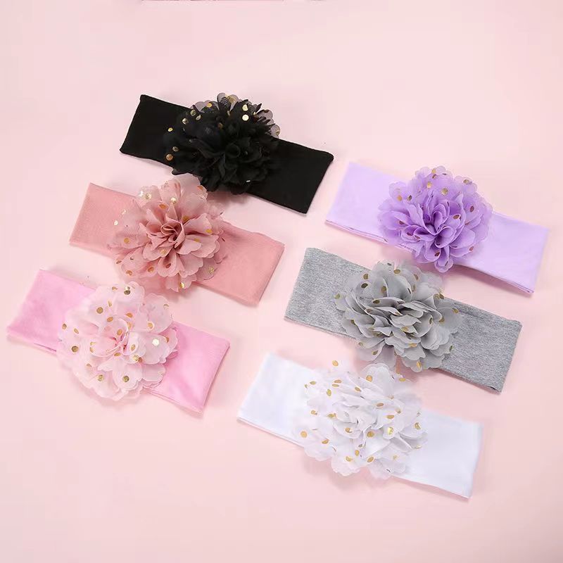 Cotton Elastic Baby Hair With Bow Flowers HAIRPINS SHOP