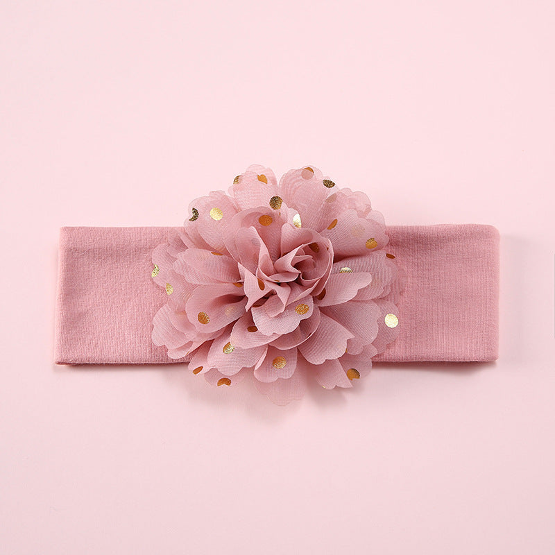 Cotton Elastic Baby Hair With Bow Flowers HAIRPINS SHOP