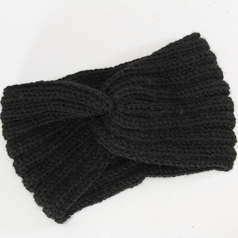 Knitted cross hair band for winter HAIRPINS SHOP