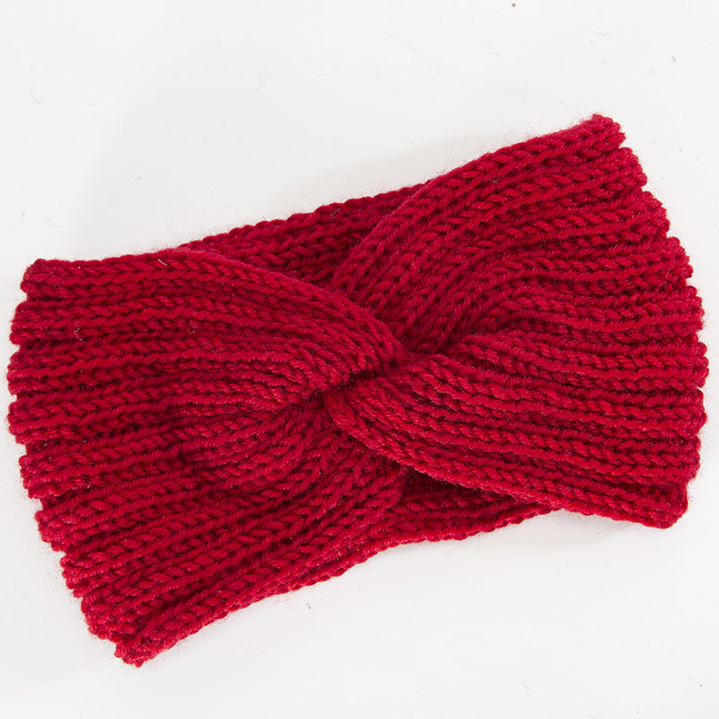 Knitted cross hair band for winter HAIRPINS SHOP