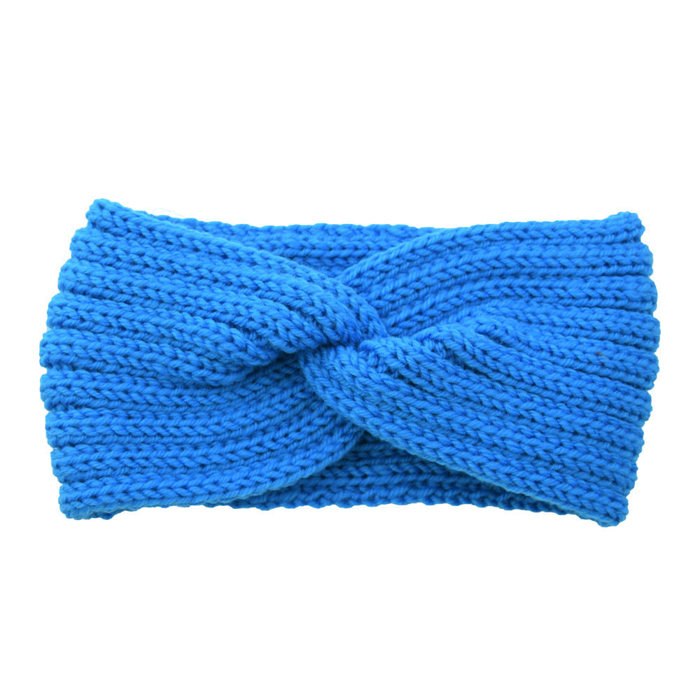 Knitted cross hair band for winter HAIRPINS SHOP