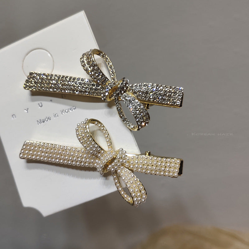 Metal Pearl Bow Clip HAIRPINS SHOP