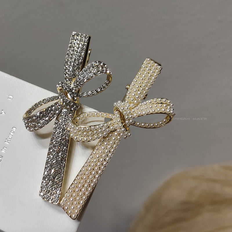 Metal Pearl Bow Clip HAIRPINS SHOP