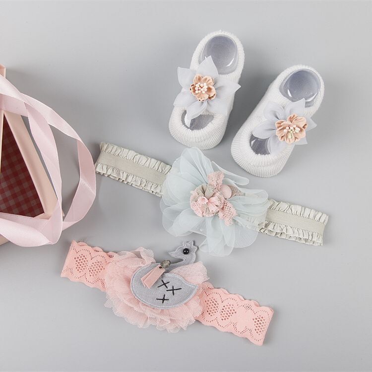 New baby hair accessories hair bands, shoes Gift set box HAIRPINS SHOP