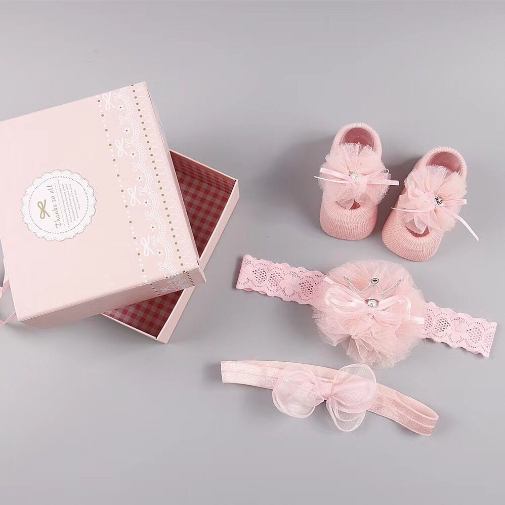 New baby hair accessories hair bands, shoes Gift set box HAIRPINS SHOP