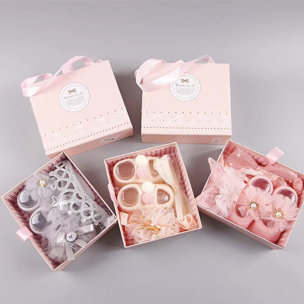 New baby hair accessories hair bands, shoes Gift set box HAIRPINS SHOP