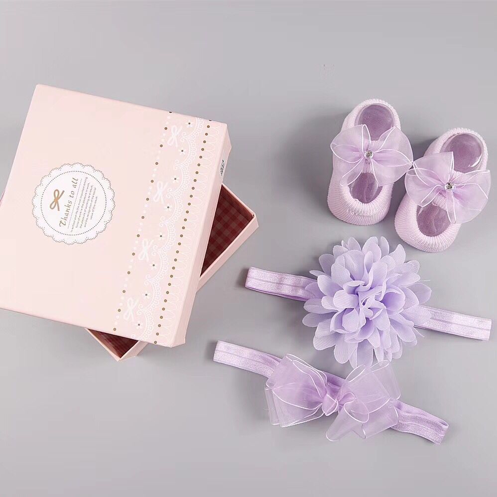 New baby hair accessories hair bands, shoes Gift set box HAIRPINS SHOP