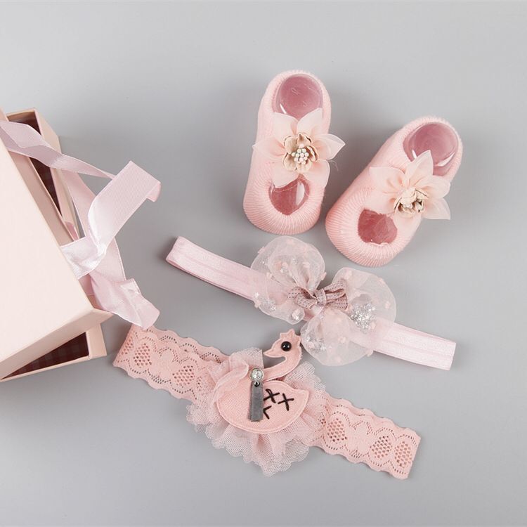 New baby hair accessories hair bands, shoes Gift set box HAIRPINS SHOP