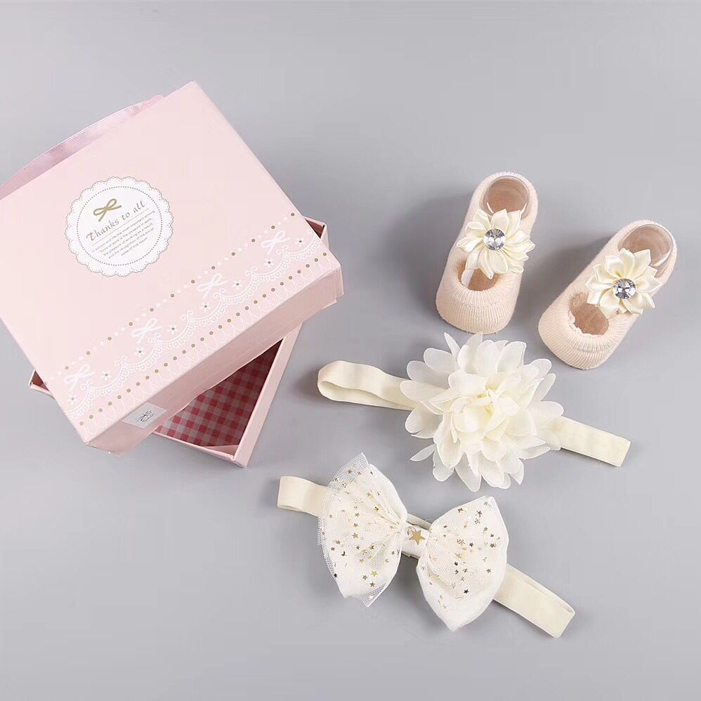 New baby hair accessories hair bands, shoes Gift set box HAIRPINS SHOP