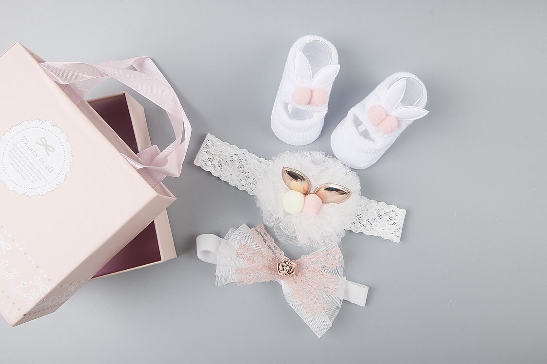 New baby hair accessories hair bands, shoes Gift set box HAIRPINS SHOP