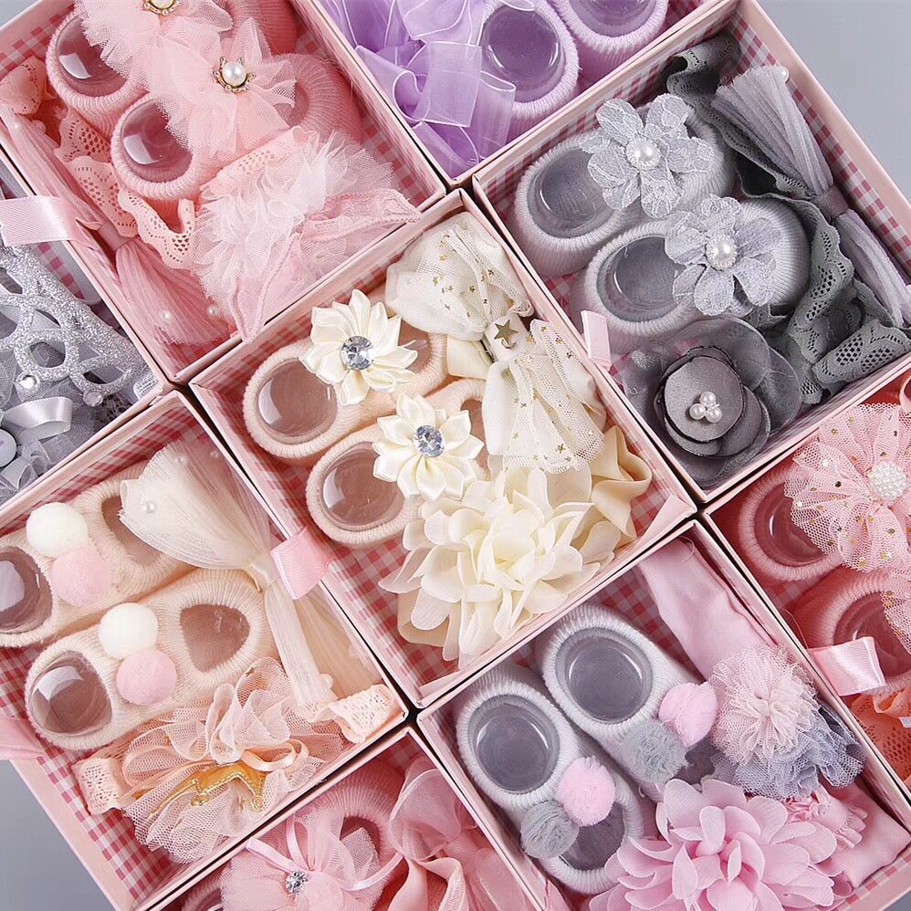 New baby hair accessories hair bands, shoes Gift set box HAIRPINS SHOP