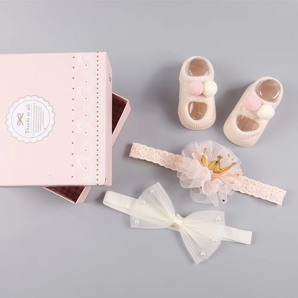 New baby hair accessories hair bands, shoes Gift set box HAIRPINS SHOP