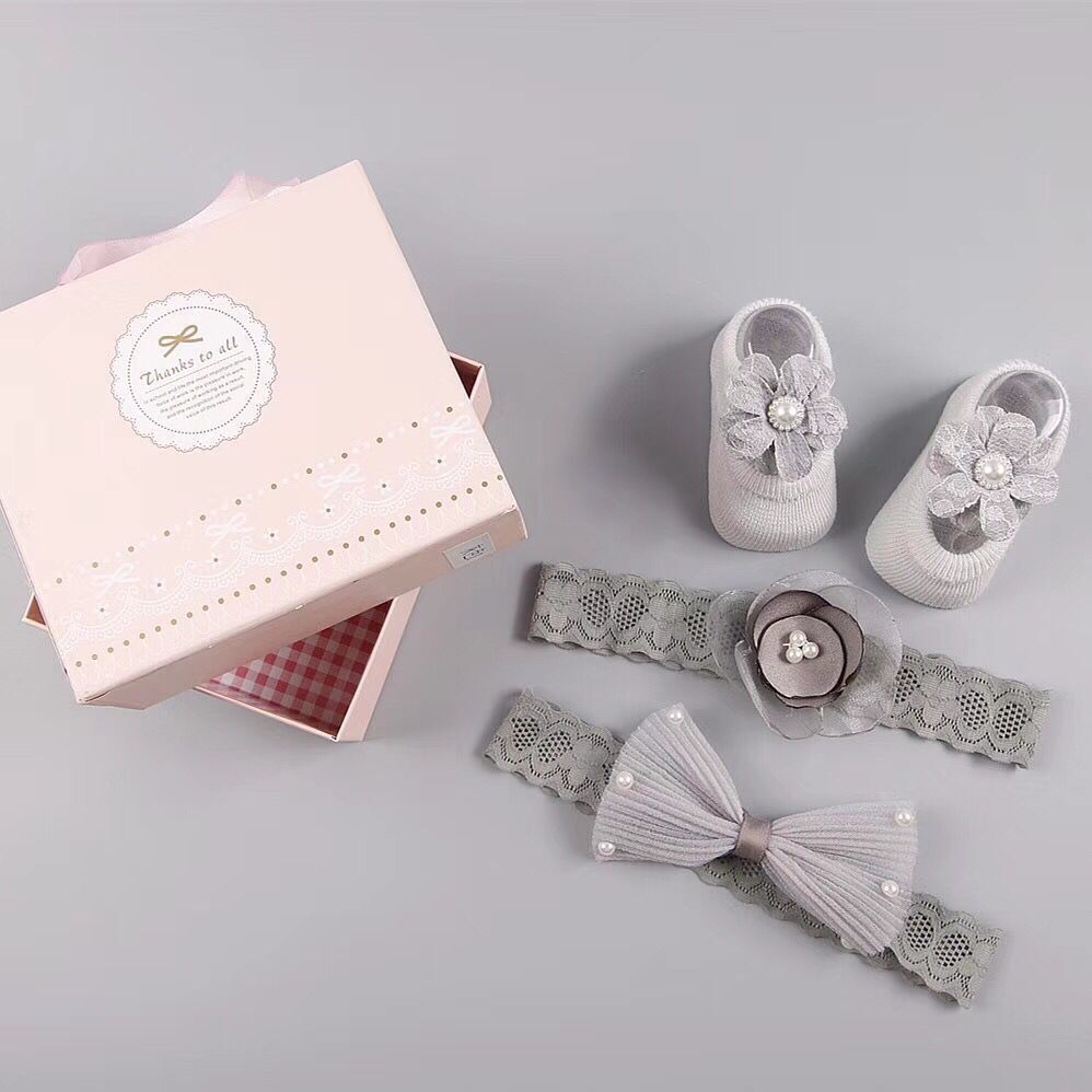 New baby hair accessories hair bands, shoes Gift set box HAIRPINS SHOP