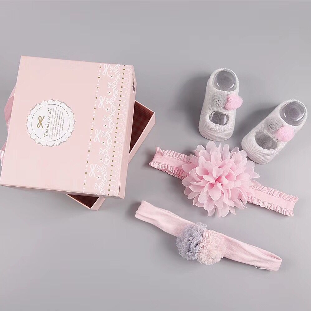 New baby hair accessories hair bands, shoes Gift set box HAIRPINS SHOP