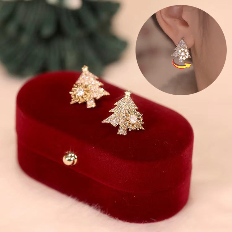 Rotatable Christmas Tree Earrings HAIRPINS SHOP