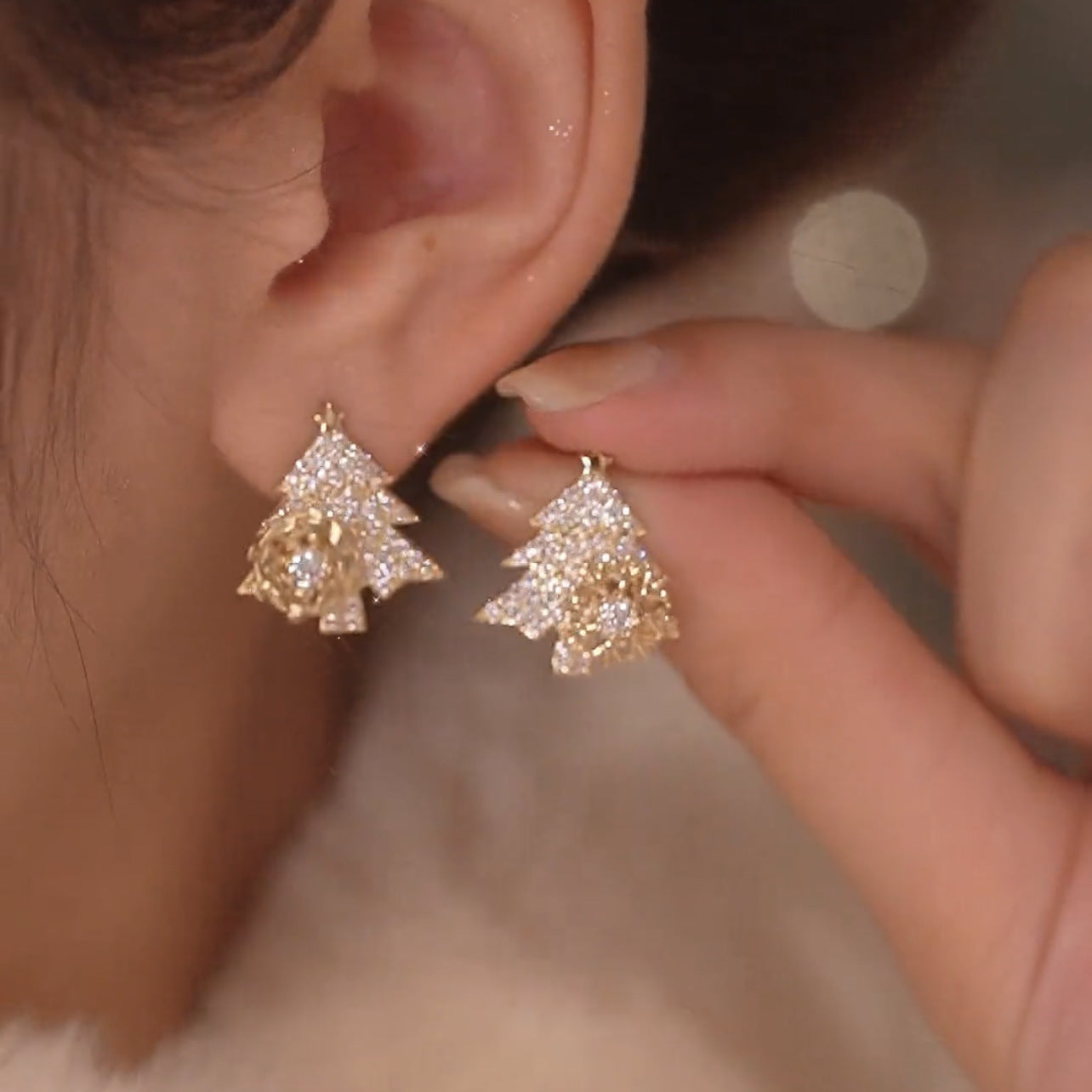 Rotatable Christmas Tree Earrings HAIRPINS SHOP